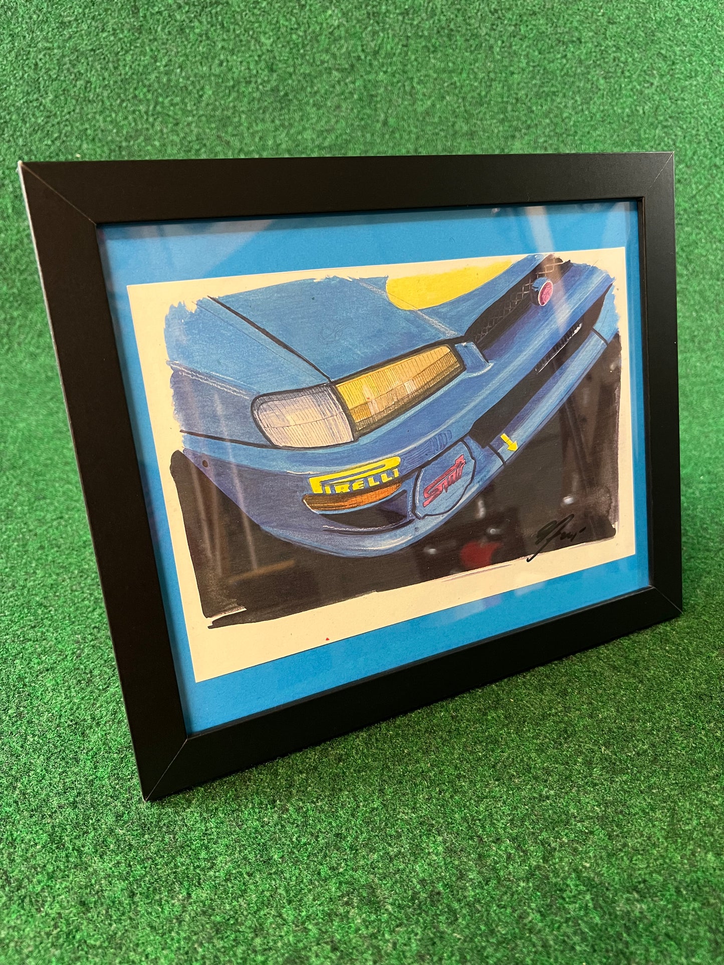 WRC Subaru Impreza Late GC8 22B Style Rally Car Front Bumper Corner View Framed Print