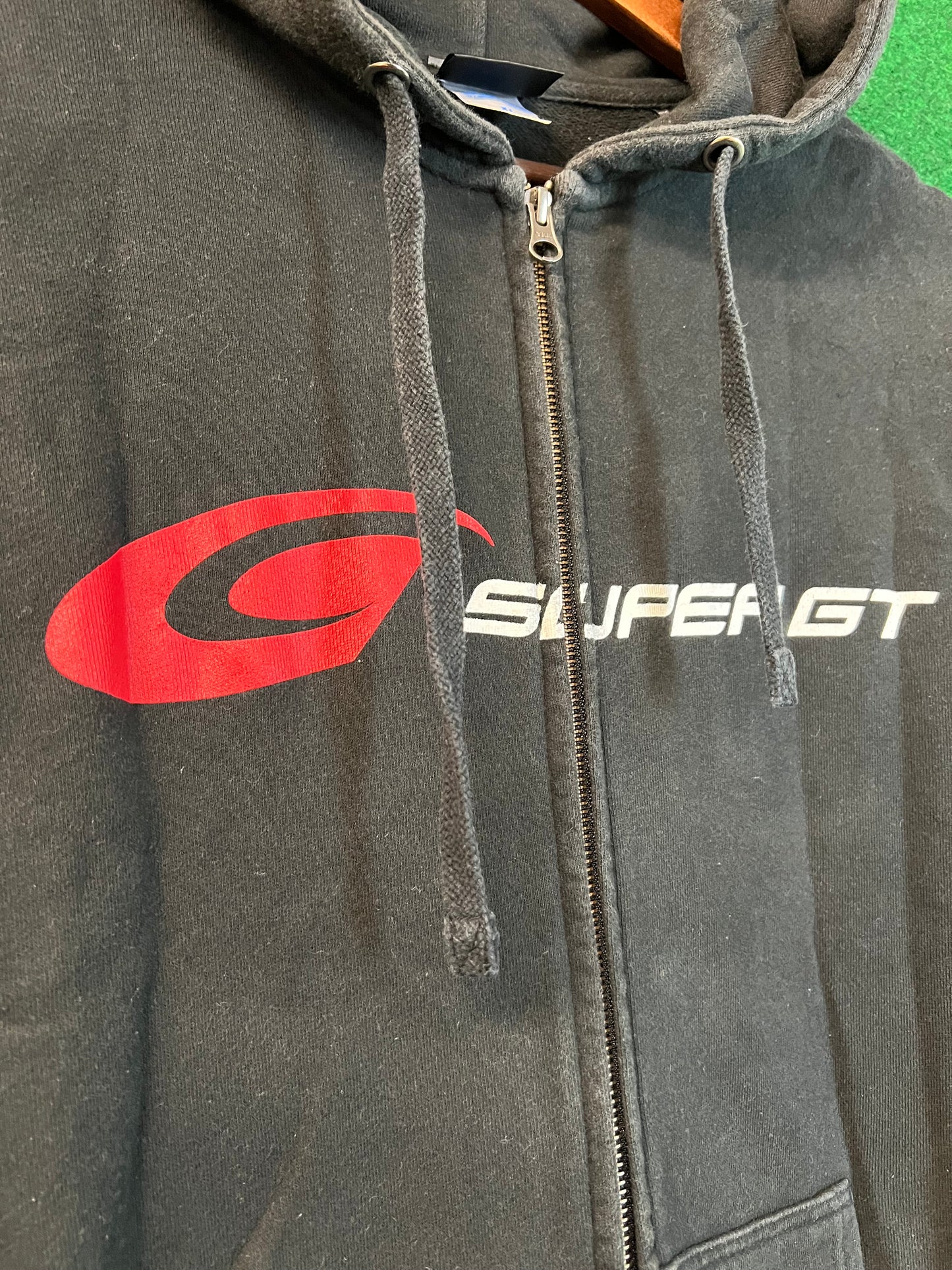 SUPER GT Series Black Logo Zip Up Hooded Sweatshirt