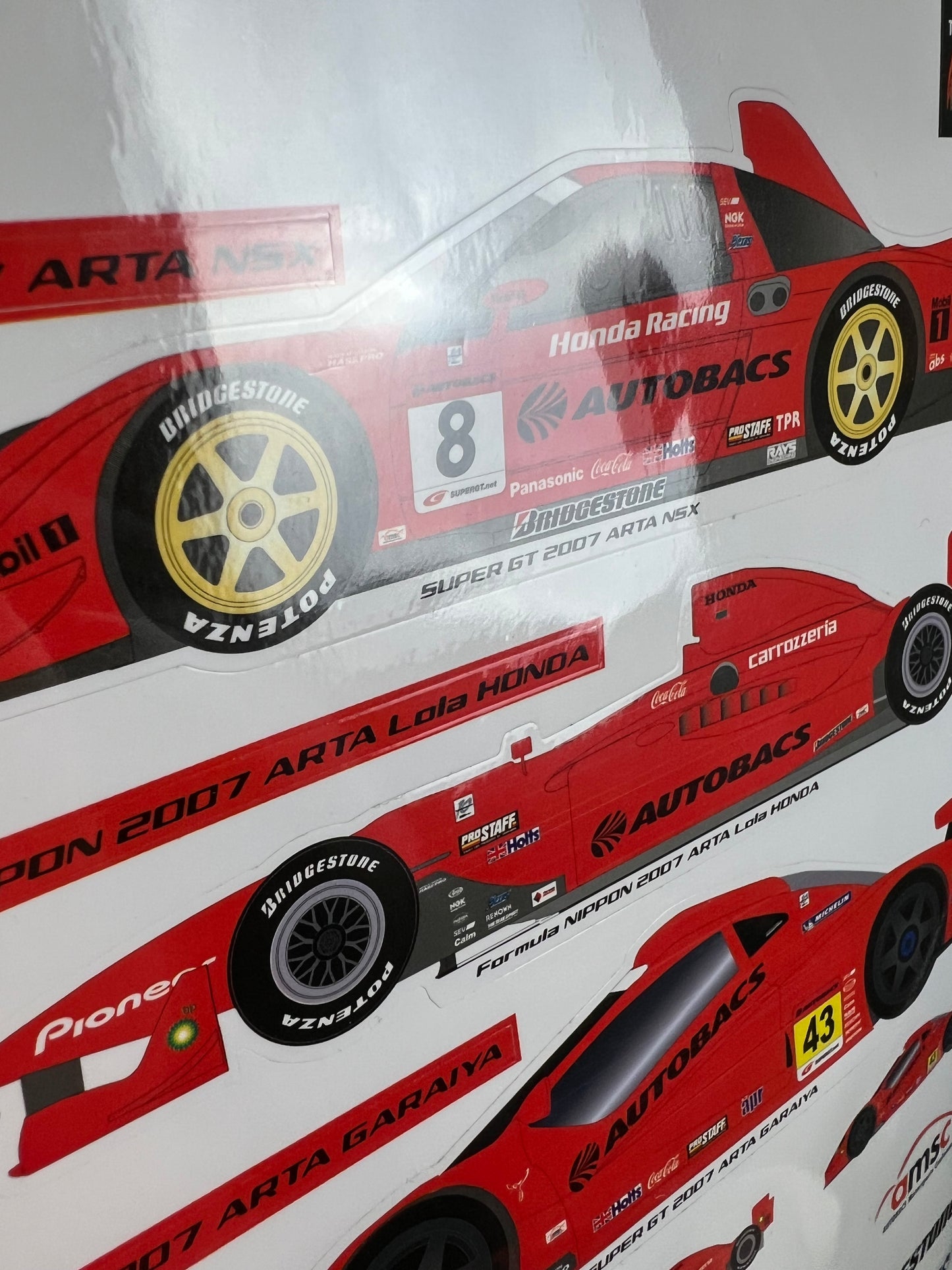 ARTA Autobacs 2004 & 2007 Garaiya, NSX and Forumla Nippon Sticker Sheet Set