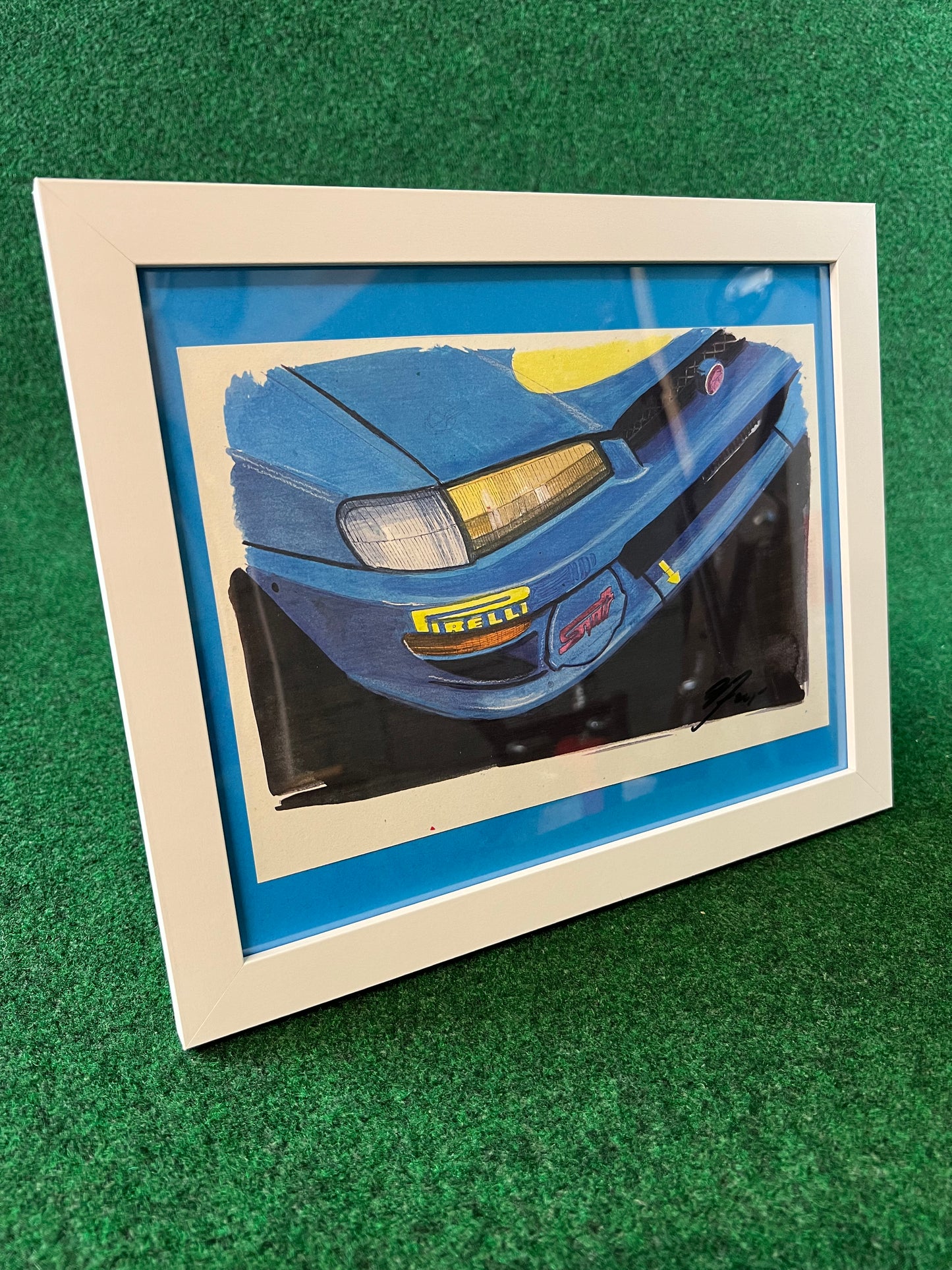 WRC Subaru Impreza Late GC8 22B Style Rally Car Front Bumper Corner View Framed Print