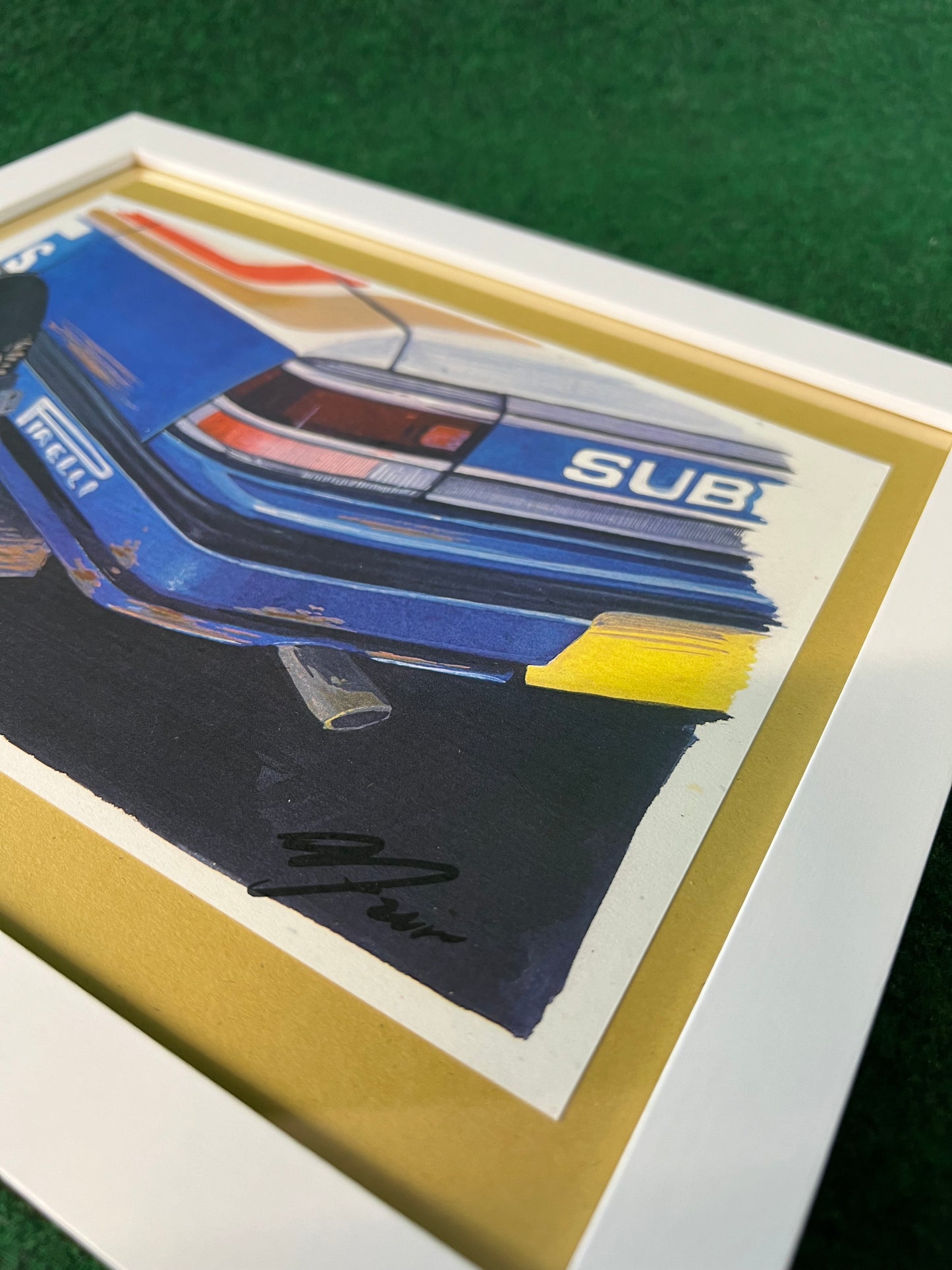 Subaru Legacy 1992 RS Sedan Rothmans Group A Rally Car Rear Bumper Corner View Framed Print