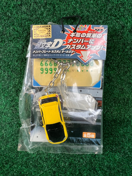 Initial D - Honda Civic EK9 with License Plate and Numbers Charm Keychain