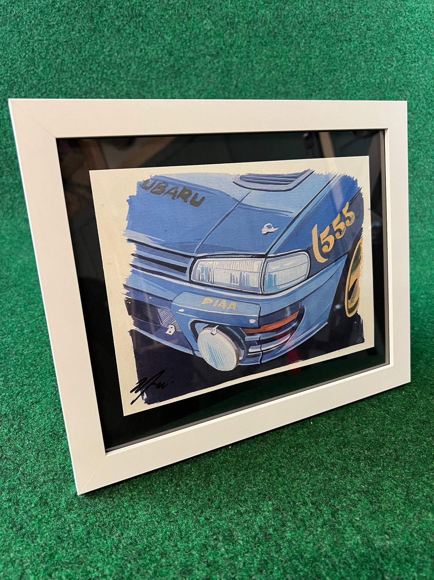 WRC Subaru Impreza Early GC8 555 Rally Car Front Bumper Corner View Framed Print