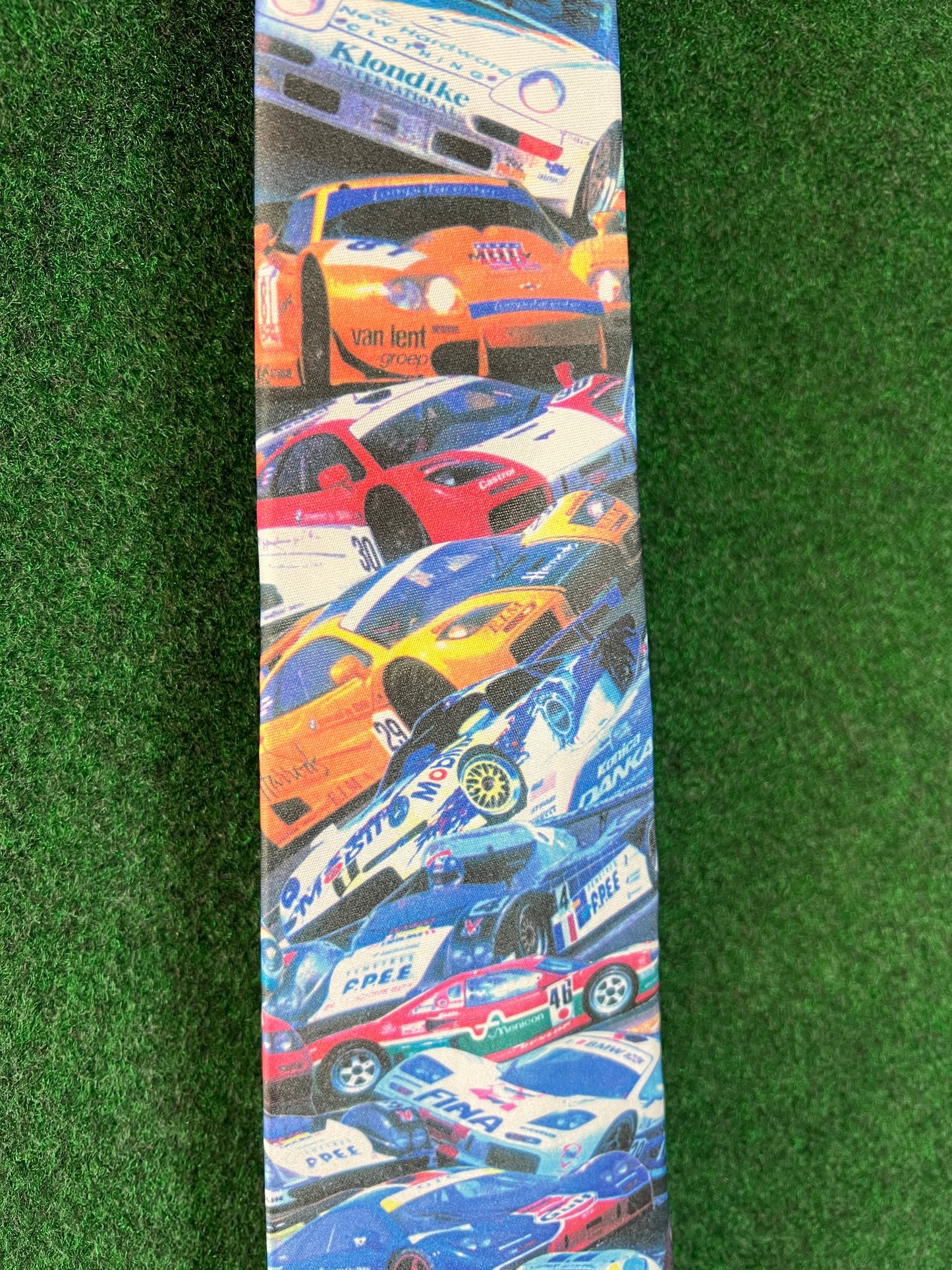 24 Hours of LeMans 1996 - Vintage Racecar Image Collage Neck Tie