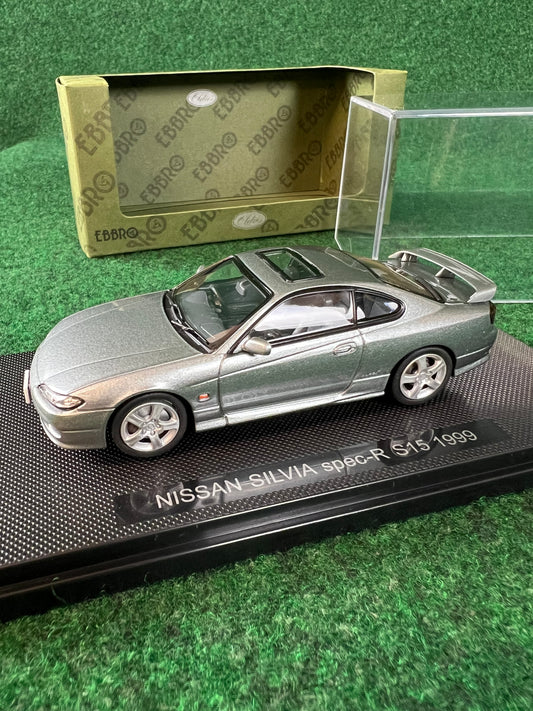 EBBRO Oldies - 1999 Nissan Silvia S15 Spec R Silver 1/43 Scale Diecast