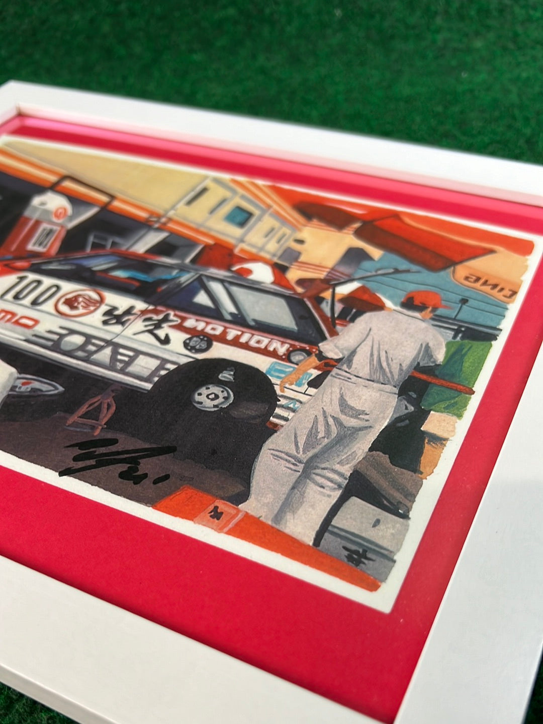 Idemitsu Honda Civic EF One Make Racecar Pit Service Framed Print