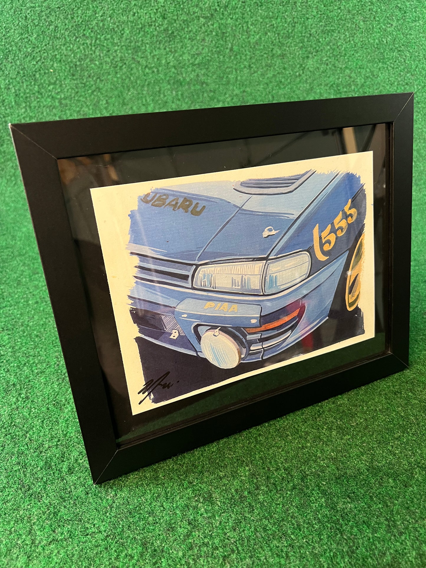 WRC Subaru Impreza Early GC8 555 Rally Car Front Bumper Corner View Framed Print