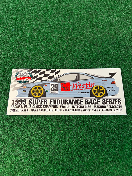 1999 Super N1 Endurance Race Group N Champion Honda Integra Large Sticker