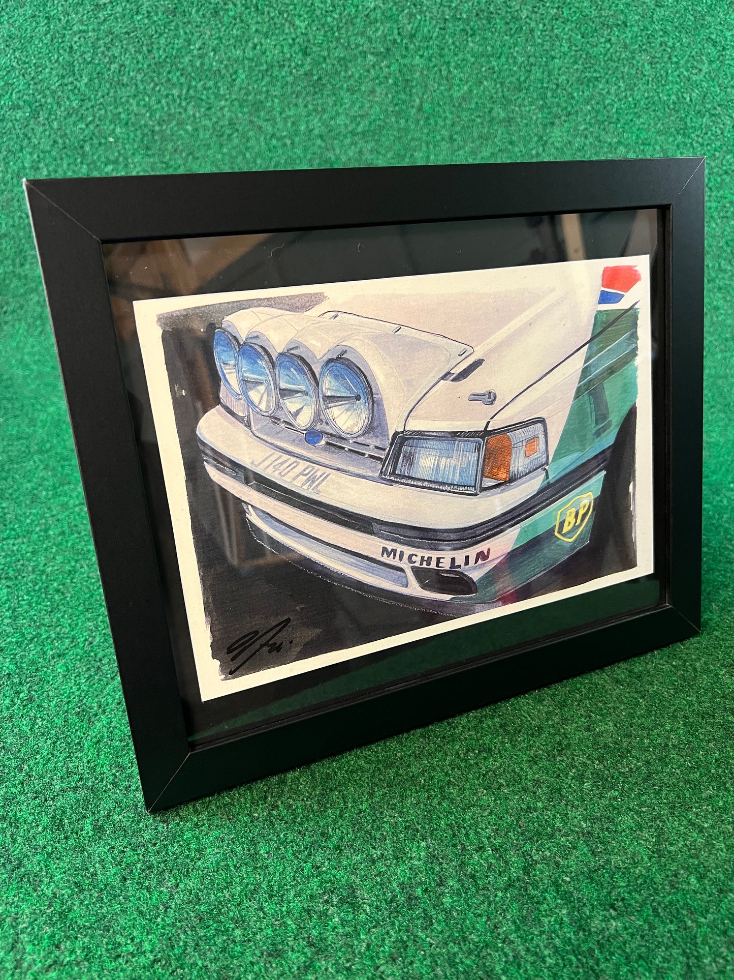 Subaru Legacy 1992 RS Sedan Group A Rally Car Front Bumper & Rally Lights Corner View Framed Print