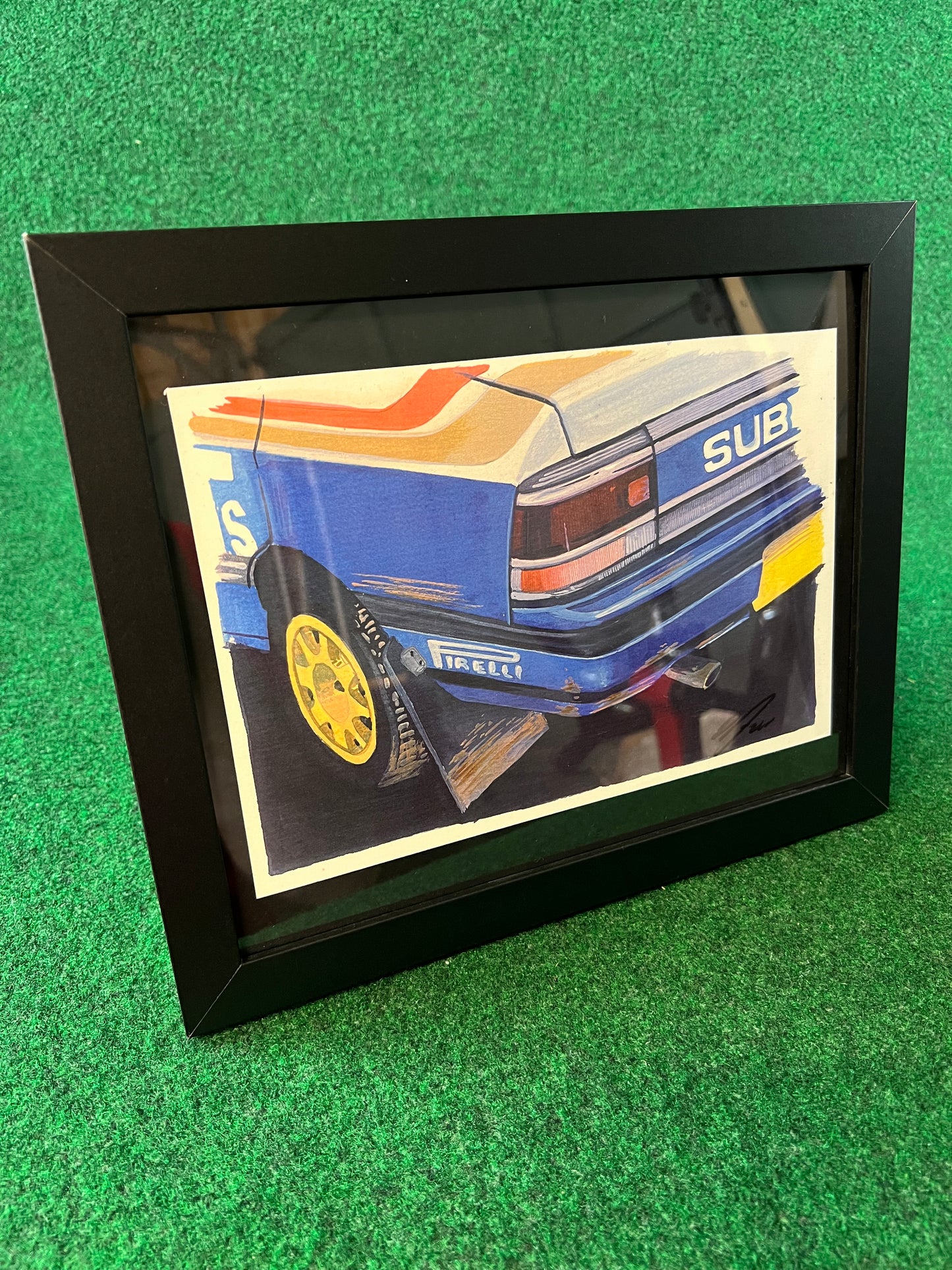 Subaru Legacy 1992 RS Sedan Rothmans Group A Rally Car Rear Bumper Corner View Framed Print