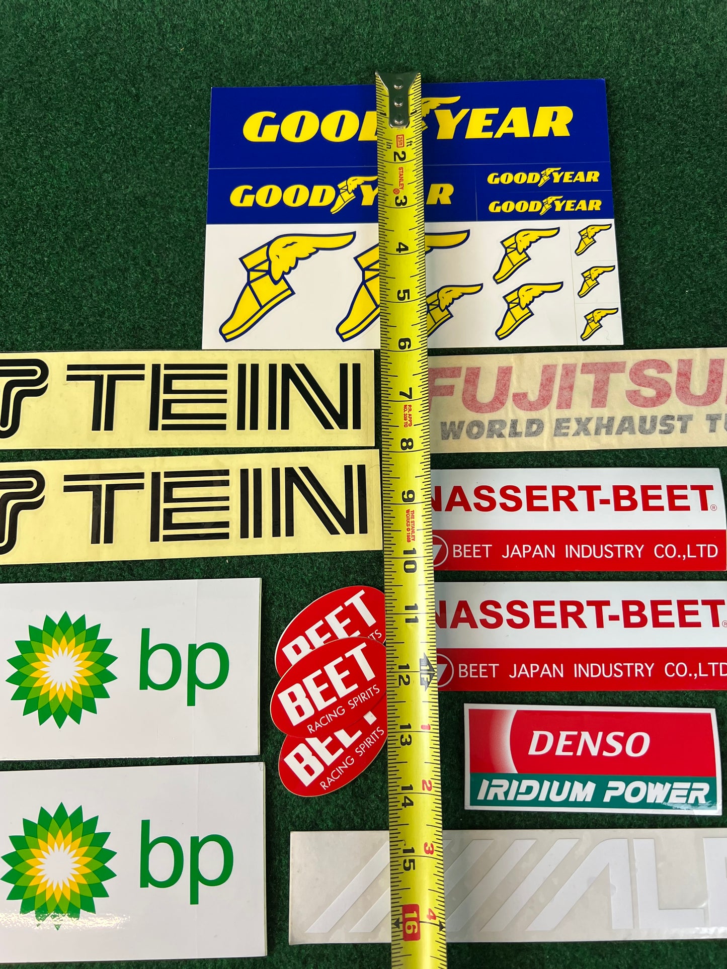 TEIN, Denso, Goodyear, BP, Fujitsubo, ALPINE, BEET Sticker Set