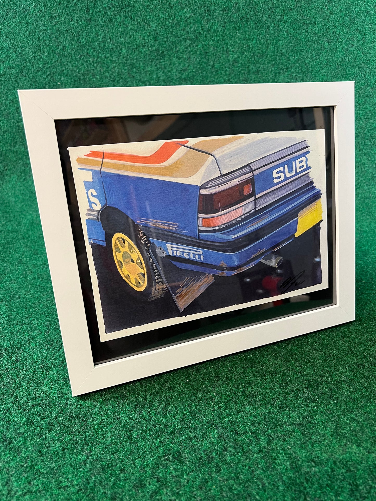 Subaru Legacy 1992 RS Sedan Rothmans Group A Rally Car Rear Bumper Corner View Framed Print