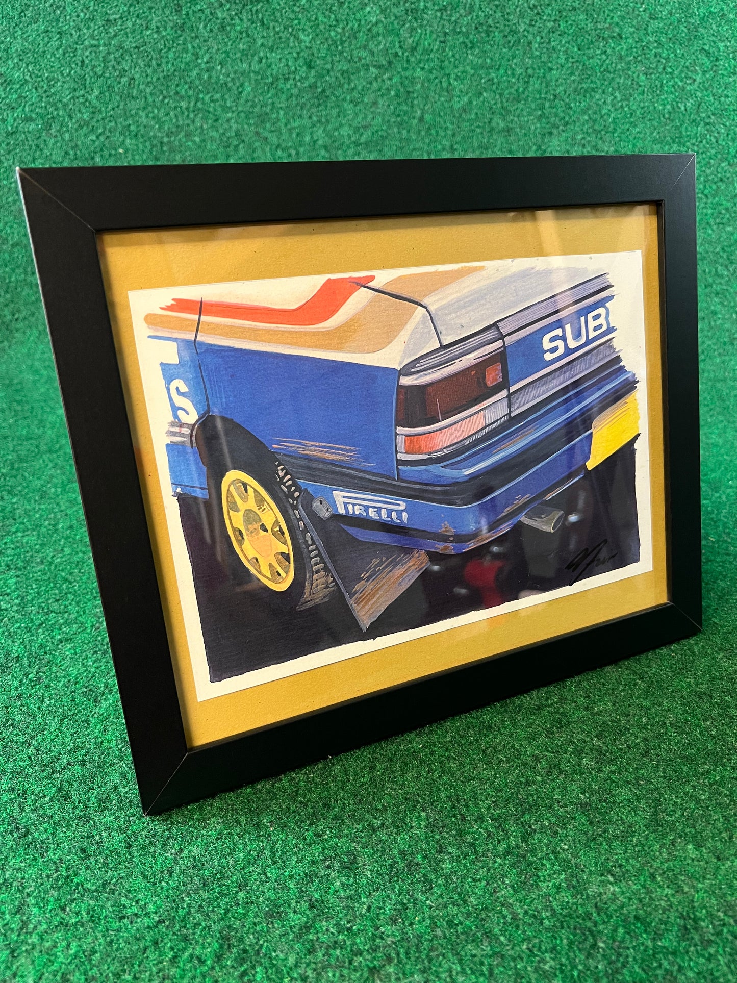 Subaru Legacy 1992 RS Sedan Rothmans Group A Rally Car Rear Bumper Corner View Framed Print