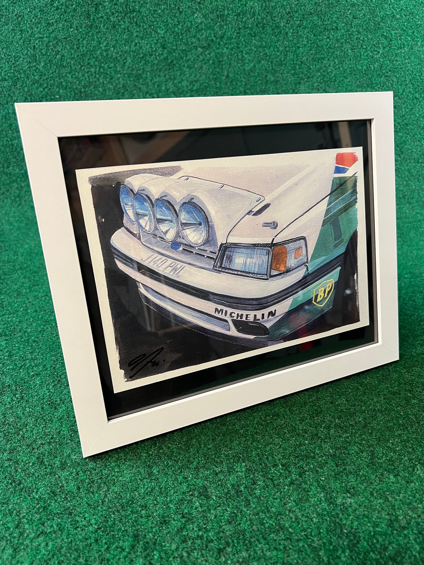 Subaru Legacy 1992 RS Sedan Group A Rally Car Front Bumper & Rally Lights Corner View Framed Print