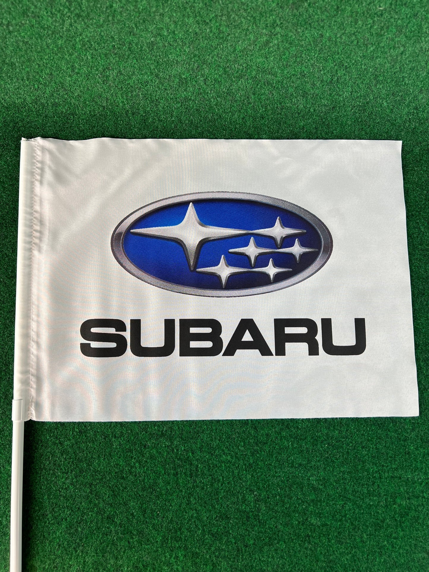 Subaru - Logo and Font Race Day Flag with Pole