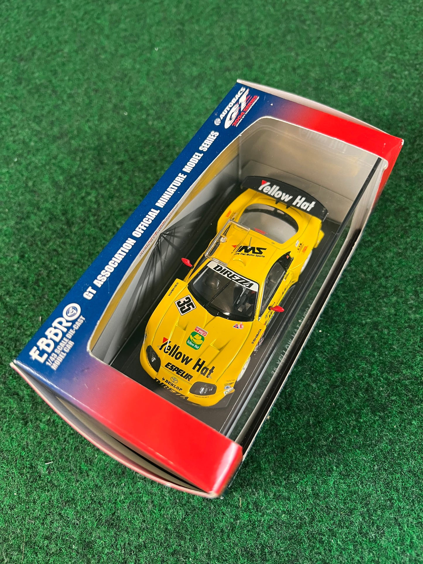 EBBRO - 2004 JGTC Yellow Hat YMS Toyota Supra 1/43 Scale Diecast