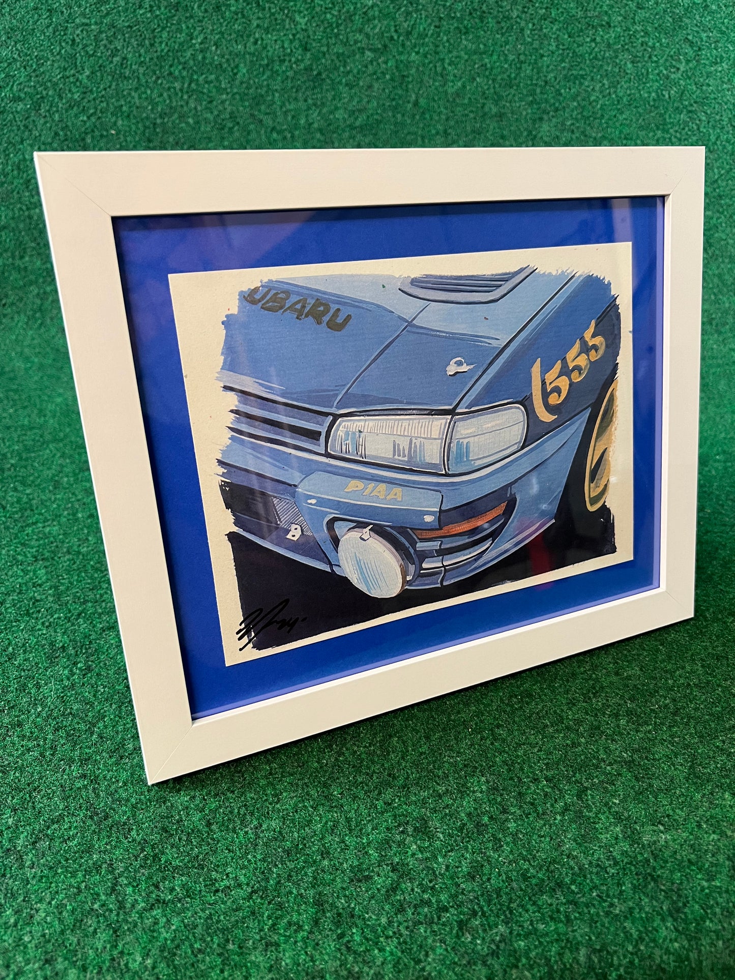 WRC Subaru Impreza Early GC8 555 Rally Car Front Bumper Corner View Framed Print