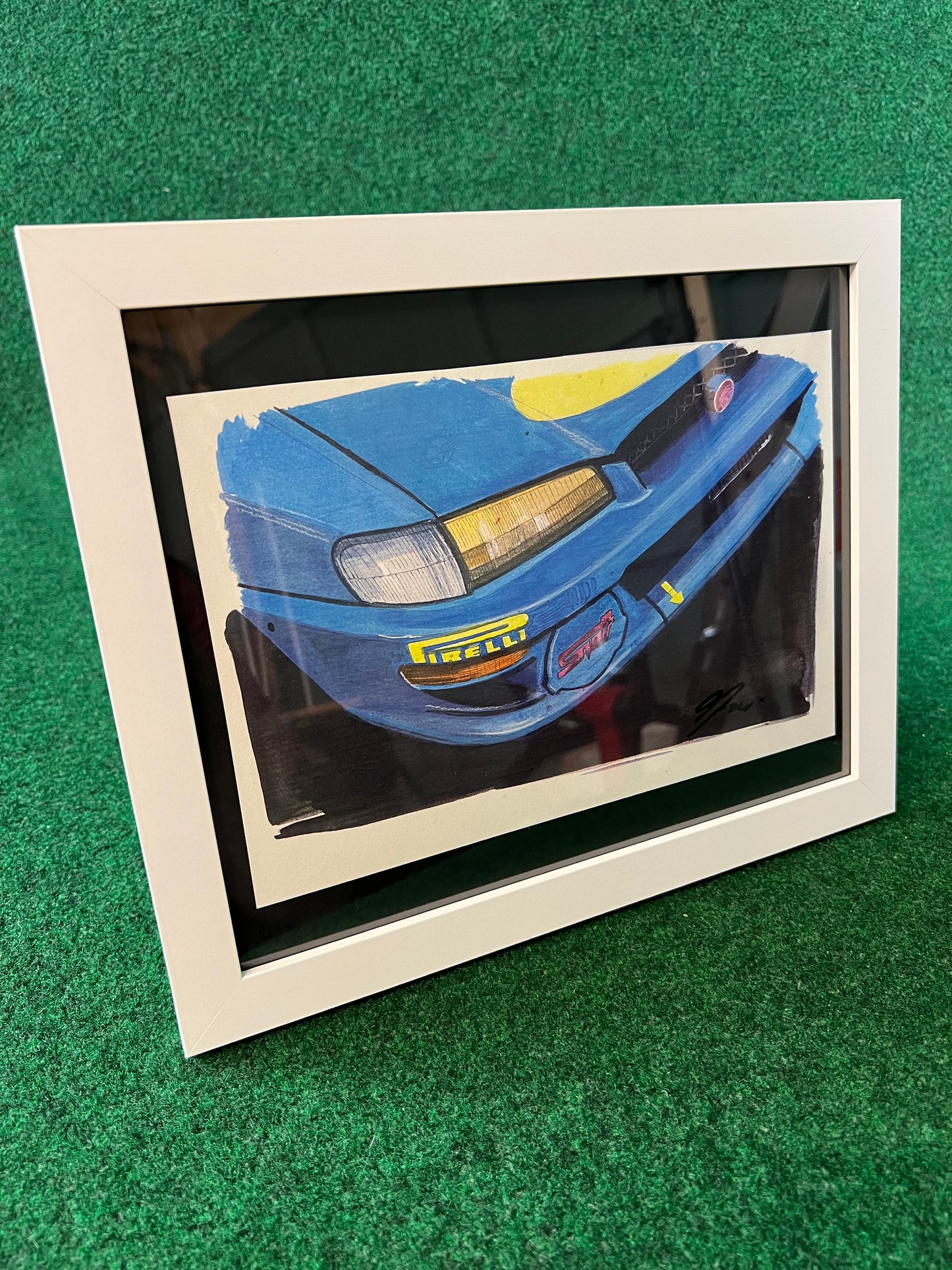 WRC Subaru Impreza Late GC8 22B Style Rally Car Front Bumper Corner View Framed Print