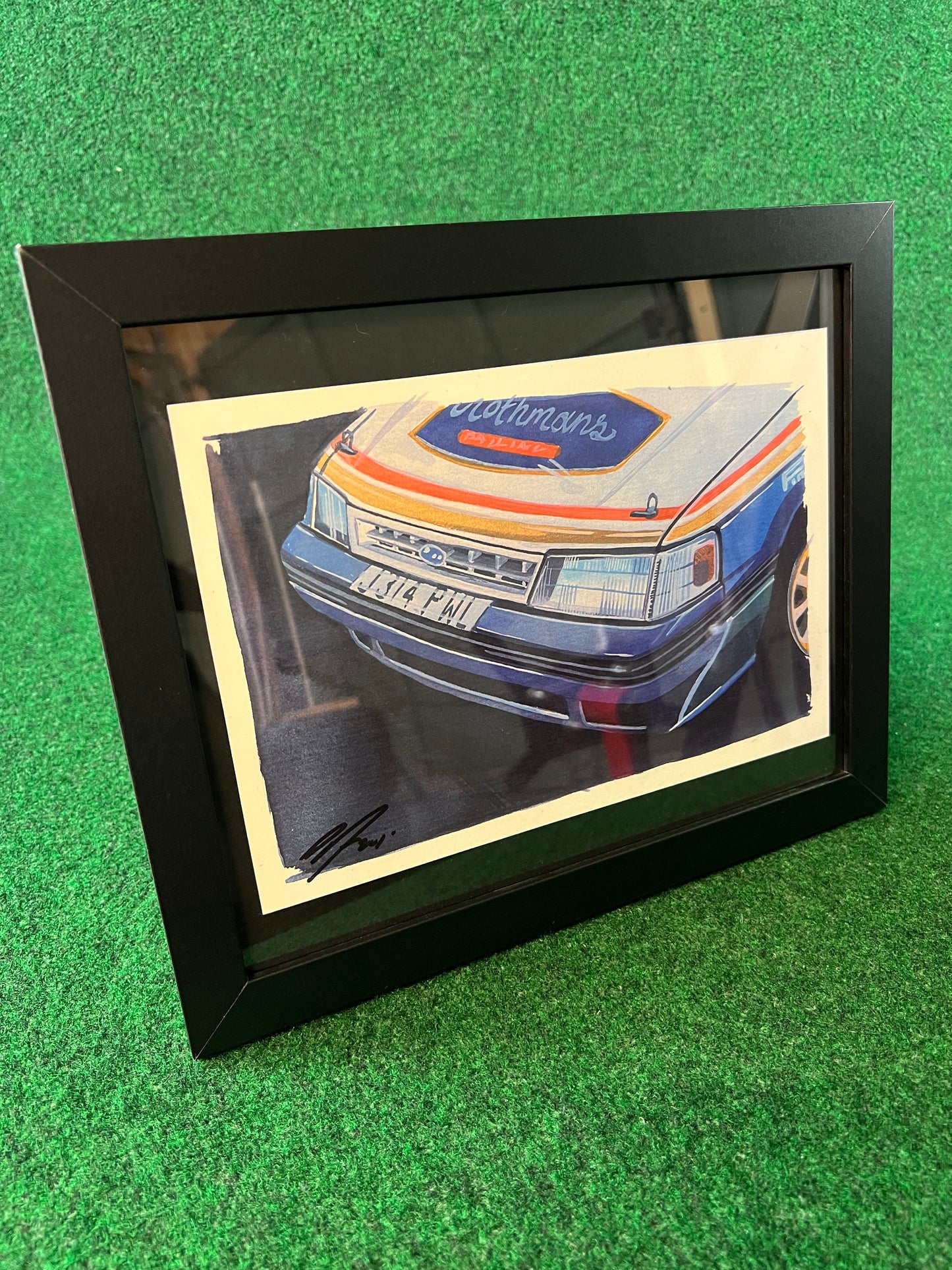 Subaru Legacy 1992 RS Sedan Rothmans Group A Rally Car Front Bumper Corner View Framed Print