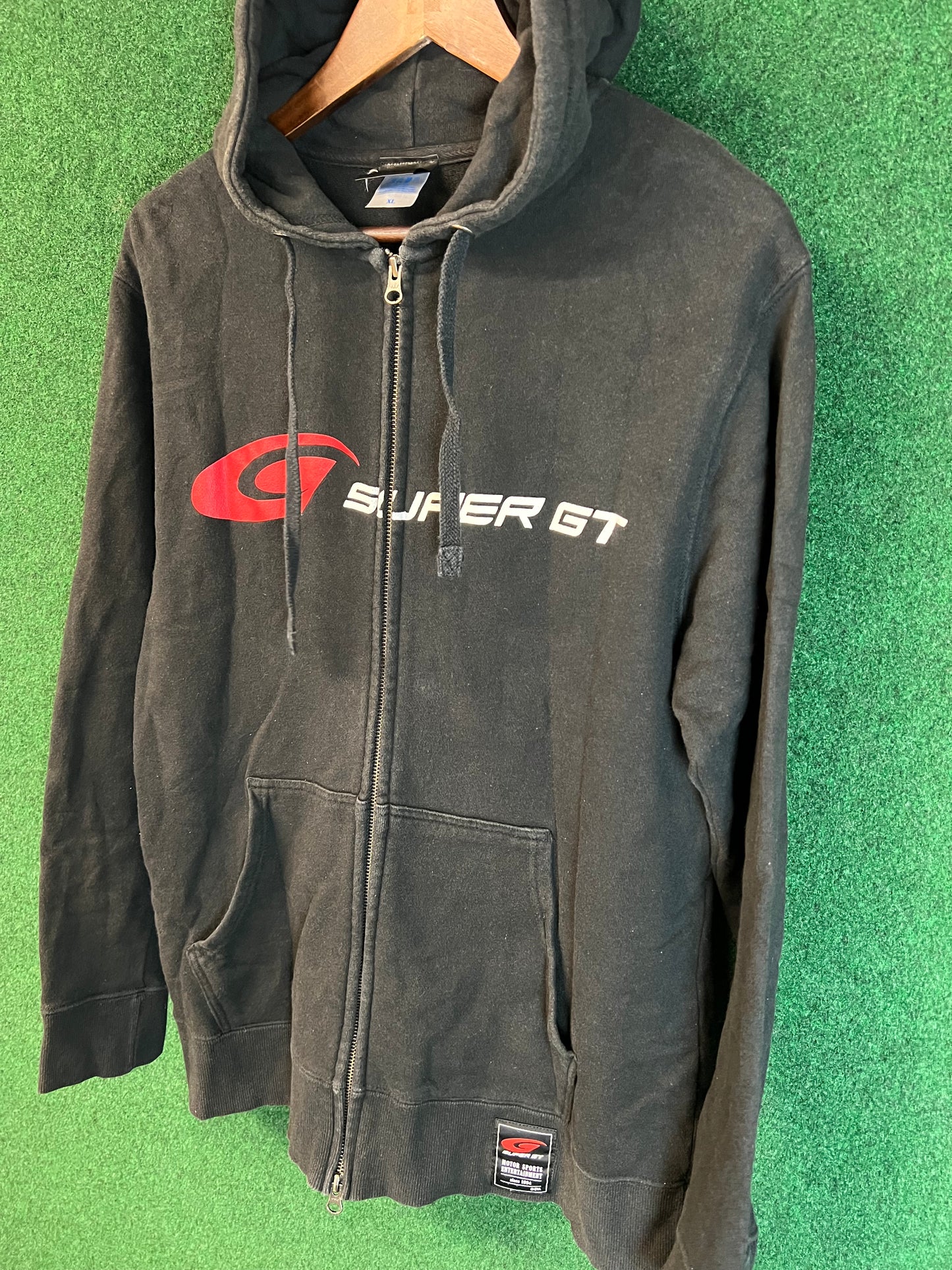 SUPER GT Series Black Logo Zip Up Hooded Sweatshirt