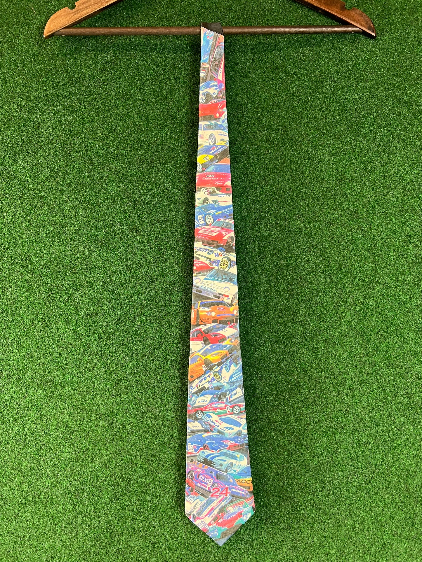 24 Hours of LeMans 1996 - Vintage Racecar Image Collage Neck Tie