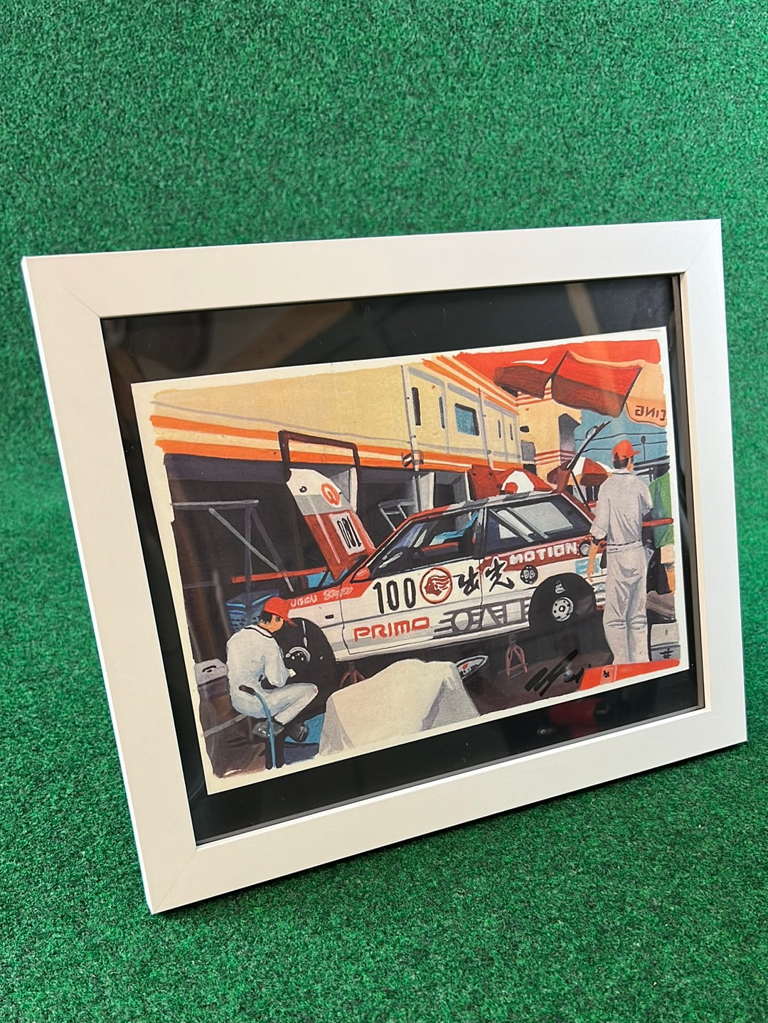 Idemitsu Honda Civic EF One Make Racecar Pit Service Framed Print