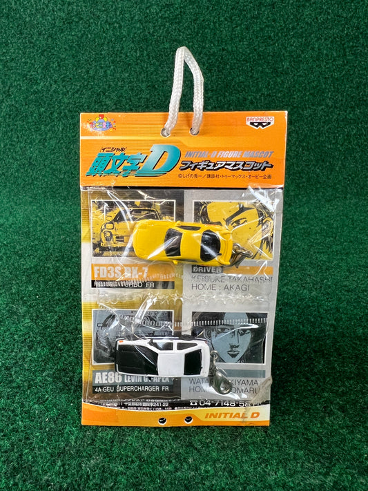 Initial D - Mazda RX-7 & Toyota Corolla AE86 Mini Car Keychain Set