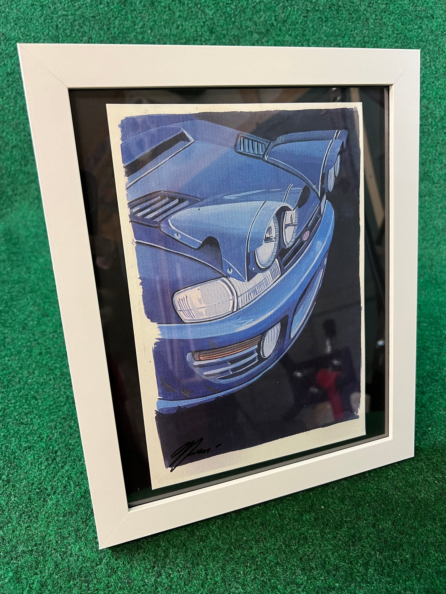 WRC Subaru Impreza Early GC8 Rally Lights Front Bumper Corner View Framed Print